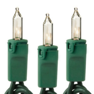 100 Light Dry Clear w/Green Cord  170ma 5" Spacing w/End Connect