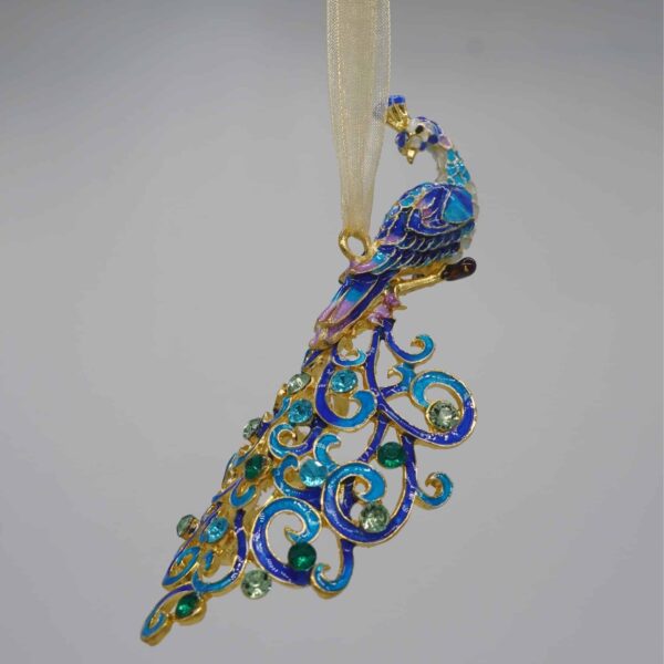 Cloisonne Peacock Christmas Ornament