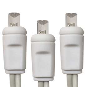 50 Light LED Set with 5MM Wide Angle Lens and White Cord