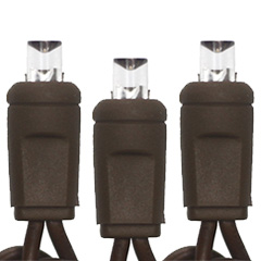 50 Light LED Set 5MM Wide Angle Lens and Brown Cord