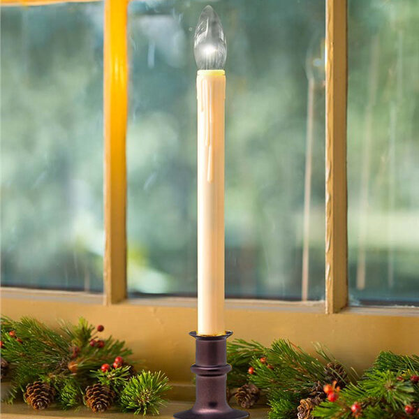 LED Antique Bronze Window Candle with Timer and Adjustable Height