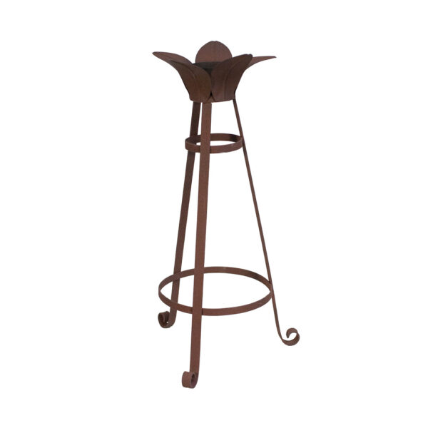 Decorative 3-Leg Rust Leaf Gazing Globe Stand