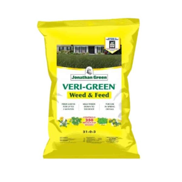 Veri-Green Weed & Feed Lawn Fertilizer covers 15,000 square feet
