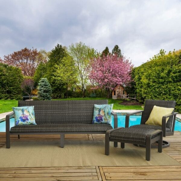 Canton Adjustable Chaise Lounge Chair with Smoke Reticulated Wicker Cushion (not shown)