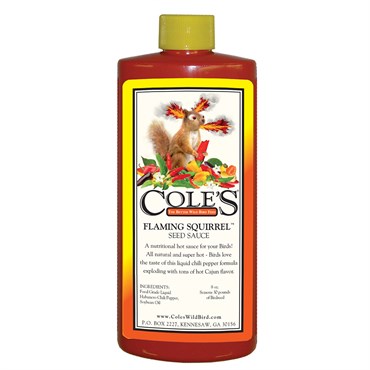 Cole's Flaming Squirrel Seed Sauce, 8 ounce bottle