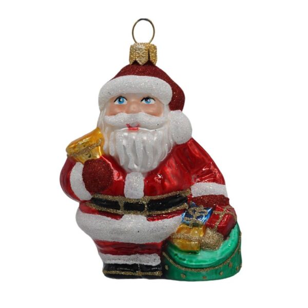 Glass Santa Ornament