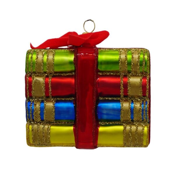 Glass Stack of Books Ornament