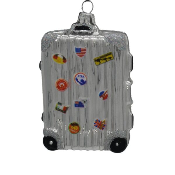 Glass Suitcase Ornament